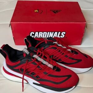 Adidas Men's AlphaBoost V1 Cardinal Red and Black Sneakers